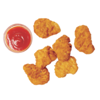 nuggets de pollo frito sobre un fondo transparente