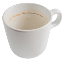 Coffee cup with coffee stains have not washed the cup isolated png