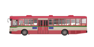 3d rendern thailand stadtbus rot grün weiß farbe transport png illustration