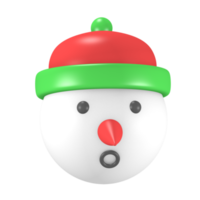 3d Render Cute Icon Snowman Winter Christmas png