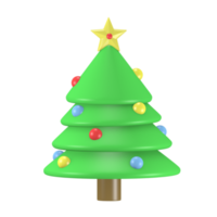 3d renderizar ícone bonito árvore de natal inverno natal png
