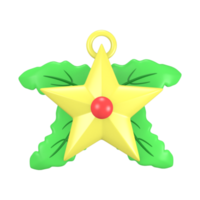 3d framställa söt ikon jul stjärna vinter- jul png