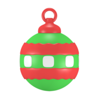 3d renderização ícone bonitinho bola de natal inverno natal png