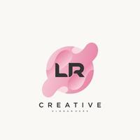 LR Initial Letter Colorful logo icon design template elements Vector