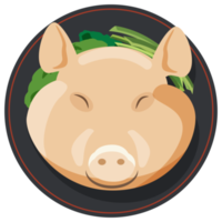 bollito maiale Cinese nuovo anno cibo. png