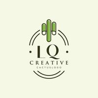 LQ  Initial letter green cactus logo vector