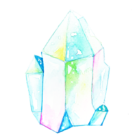 Watercolor illustration of a crystal opal png