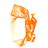 Watercolor illustration of a crystal Citrine png