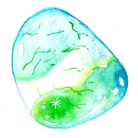 Watercolor illustration of crystal Agate png