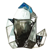 kristal obsidiaan patroon waterverf illustratie png