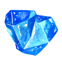 Watercolor illustration of crystal Sapphire png