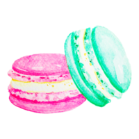 pastel de macarrones franceses acuarela. png