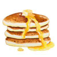 acquerello Pancakes miele png