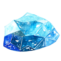 Watercolor illustration of a crystal sapphire png