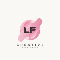 LF Initial Letter Colorful logo icon design template elements Vector