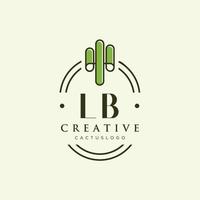 LB Initial letter green cactus logo vector