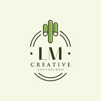 LM Initial letter green cactus logo vector