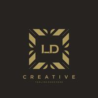 LD initial letter luxury ornament monogram logo template vector