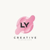 LY Initial Letter Colorful logo icon design template elements Vector