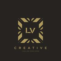 LV initial letter luxury ornament monogram logo template vector