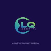 LQ Initial letter circular line logo template vector with gradient color blend