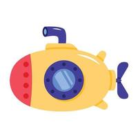 A submarine icon in flat design vector