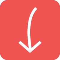 Arrow Pointing Down Glyph Round Background Icon vector