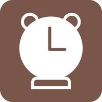 Alarm Clock Glyph Round Background Icon vector