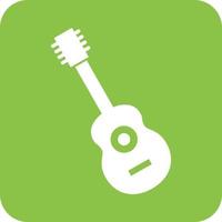 Guitar Glyph Round Background Icon vector