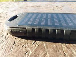 Travel power bank on a solar battery photo