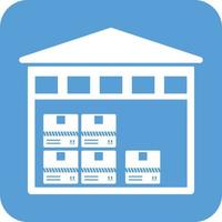 Storage Unit Glyph Round Background Icon vector
