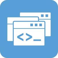 Programming Windows Glyph Round Background Icon vector