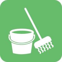 Mopping Glyph Round Background Icon vector