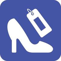 Shoe Shopping Glyph Round Background Icon vector