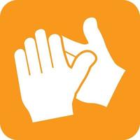 Clapping Hands Glyph Round Background Icon vector