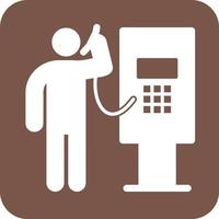 Payphone Glyph Round Background Icon vector