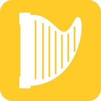 Harp Glyph Round Background Icon vector