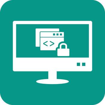 icono de fondo redondo de glifo de código seguro vector