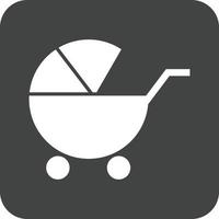 Stroller II Glyph Round Background Icon vector