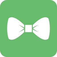 Bow Tie Glyph Round Background Icon vector