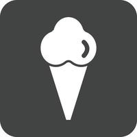 icono de fondo redondo de glifo de helado vector