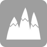 Ice Top Mountain Glyph Round Background Icon vector