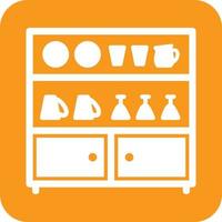 Shelf Glyph Round Background Icon vector