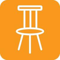 Chair Glyph Round Background Icon vector