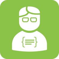 Programmer Glyph Round Background Icon vector
