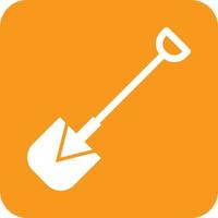 Shovel Glyph Round Background Icon vector