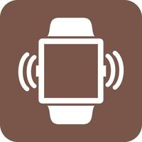 Vibration Glyph Round Background Icon vector