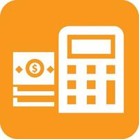 Calculator Glyph Round Background Icon vector