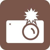 Camera Clicks Glyph Round Background Icon vector