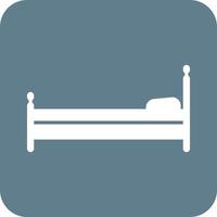 Bedroom Glyph Round Background Icon vector